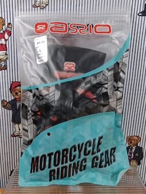 New In Package AXIO AX-03 Full Finger Black& Red Motorcycling Bike Riding Gloves